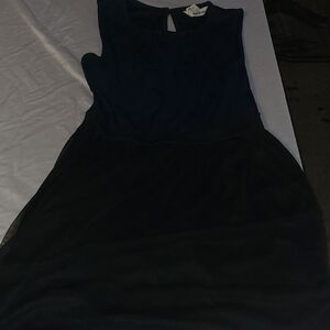 Vince Camuto Elegant Navy and Black Midi Dress